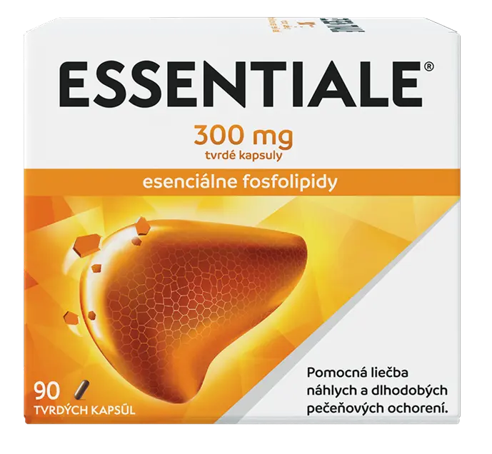 Balenie produktu Essentiale 300 mg Kapsule na regeneráciu viery.